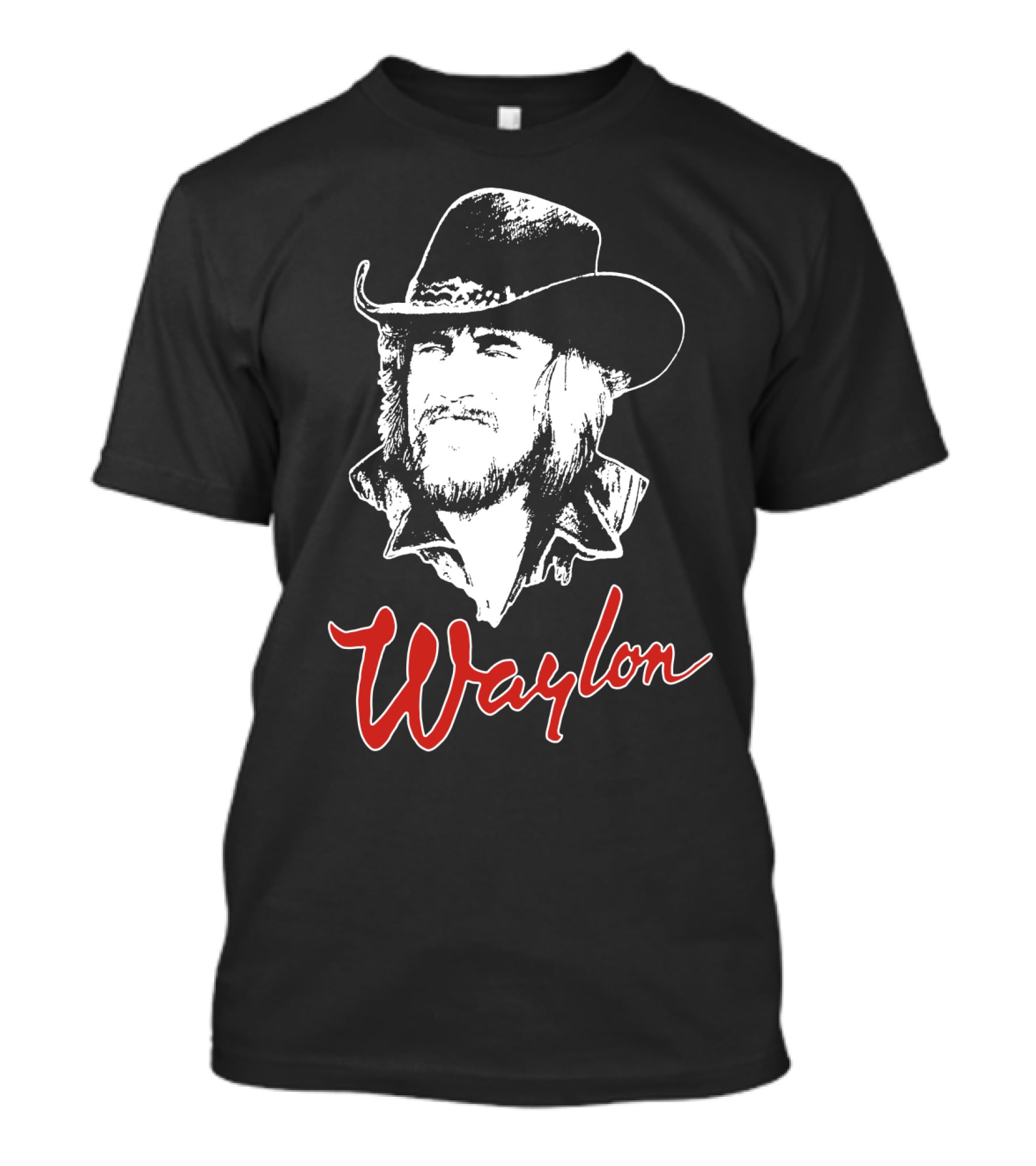 Waylon Jennings Cowboy Hat Illustration T-Shirt