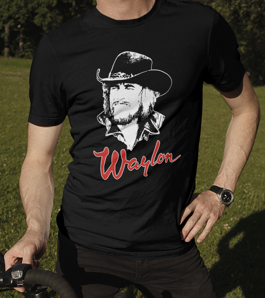 Waylon Jennings Cowboy Hat Illustration T-Shirt
