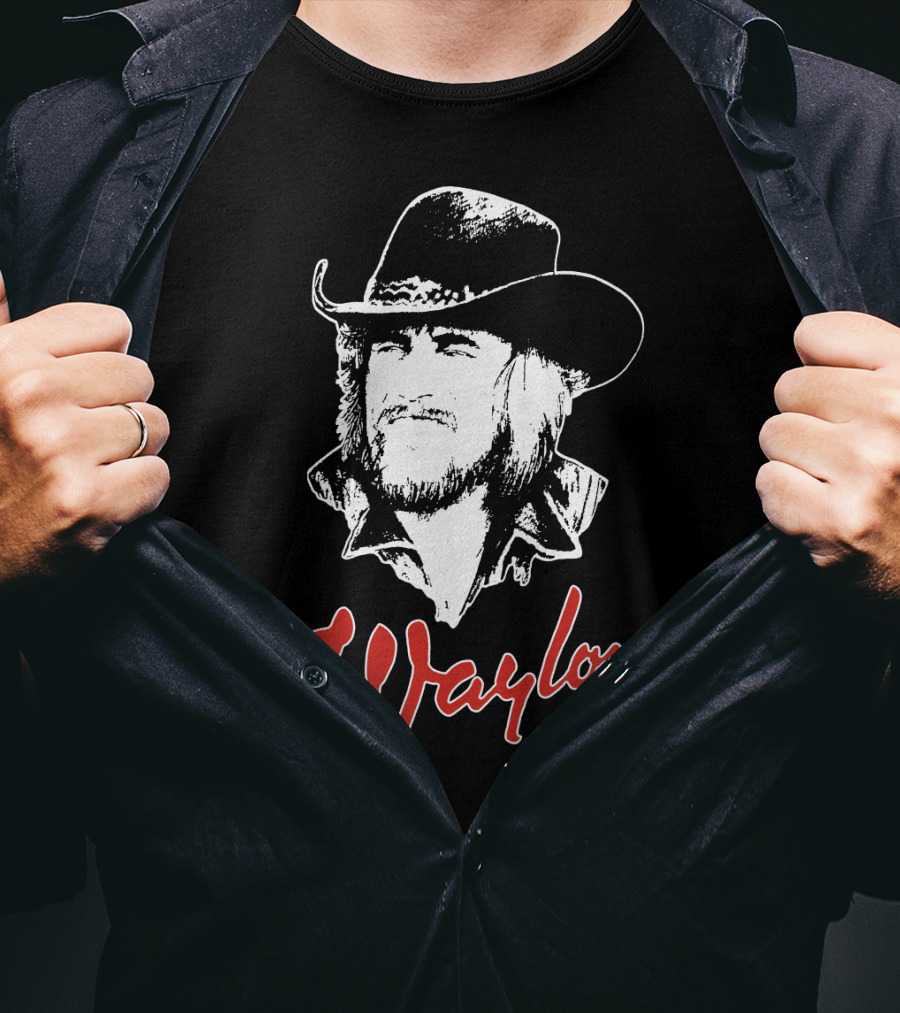 Waylon Jennings Cowboy Hat Illustration T-Shirt