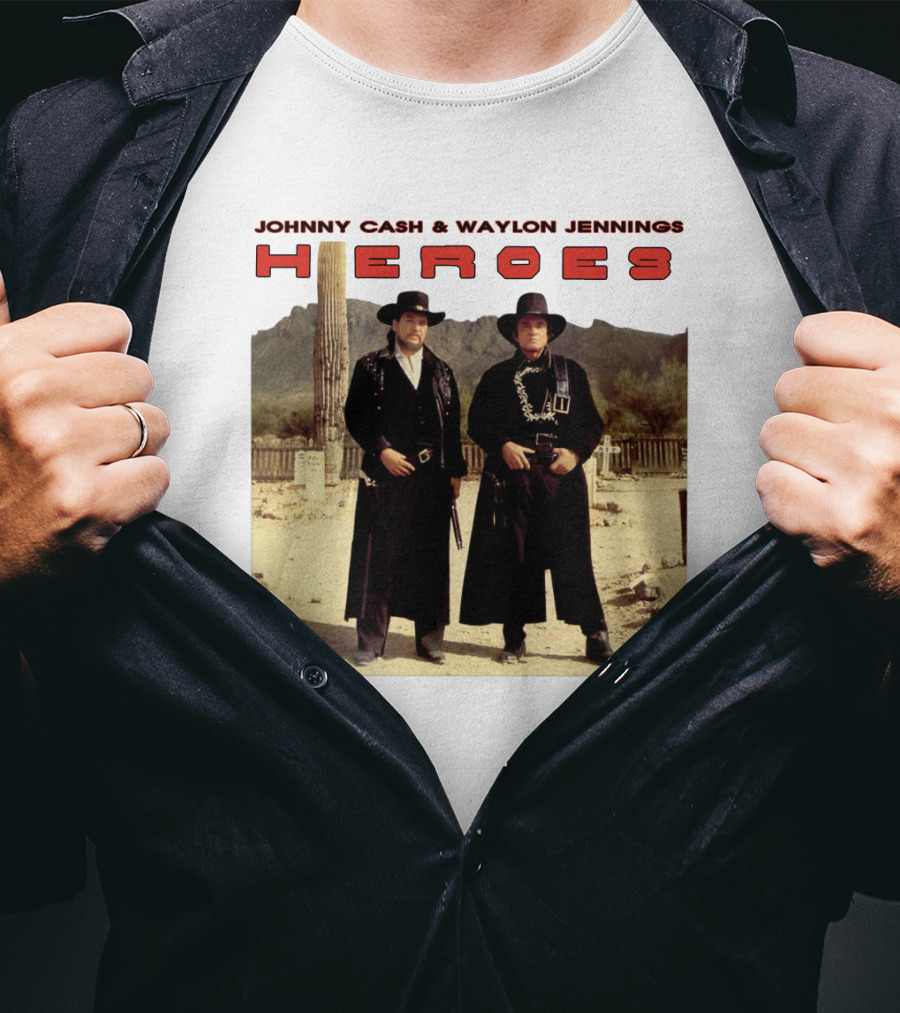 Johnny Cash And Waylon Jennings Heroes Western T-Shirt