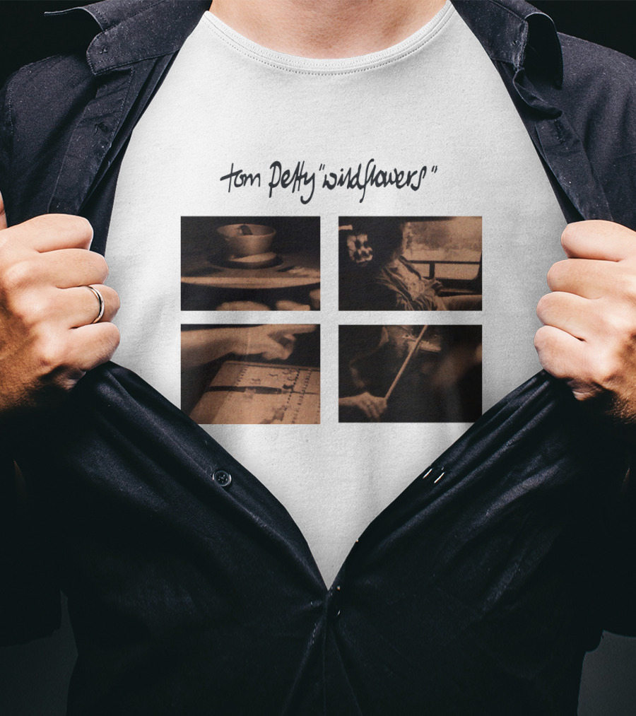 Tom Petty Wildflowers Album Four Sepia Photos T-Shirt