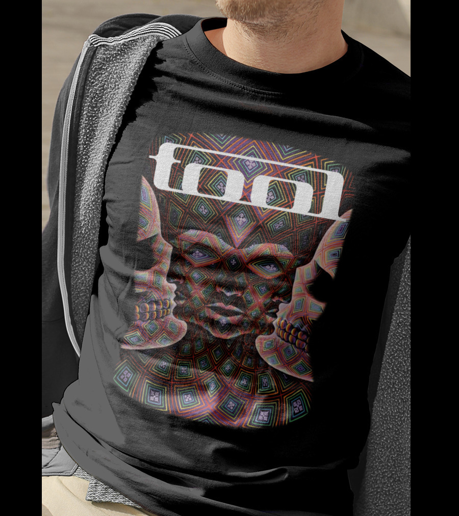 Tool Band Psychedelic Face Geometric Pattern Artwork T-Shirt