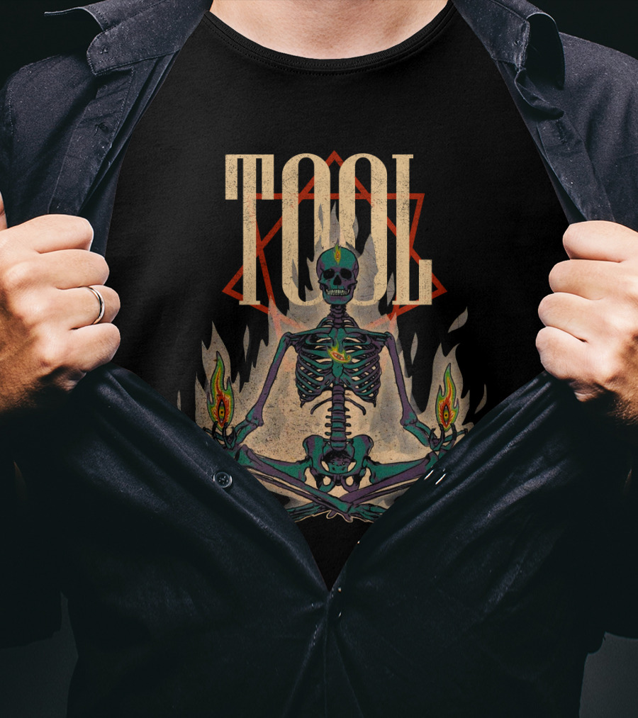 Tool Skeleton 24 Meditation Fire Symbol T-Shirt