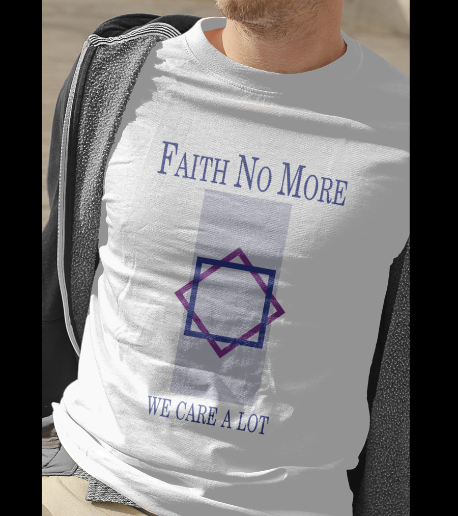 Faith No More We Care A Lot Square Design Purple Blue T-Shirt
