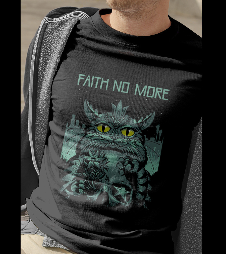 Faith No More Galactic Cat 09 Starry Night Skyline T-Shirt