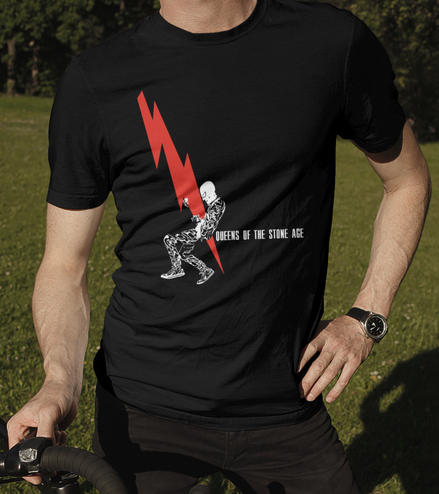 Queens Of The Stone Age Red Lightning Skeleton T-Shirt