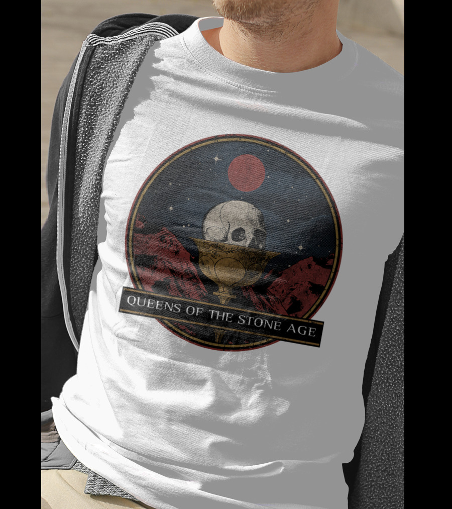Queens Of The Stone Age Skull Goblet Moon Desert T-Shirt