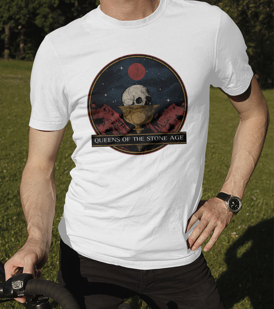 Queens Of The Stone Age Skull Goblet Moon Desert T-Shirt