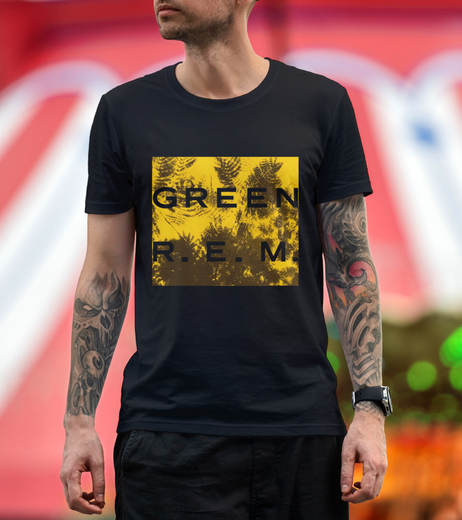 R.E.M. Green Album Fern Pattern 09 Vintage Yellow T-Shirt
