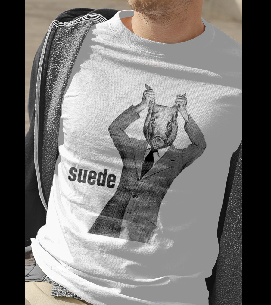 Suede Pig Head Suit Man Artwork Sde T-Shirt