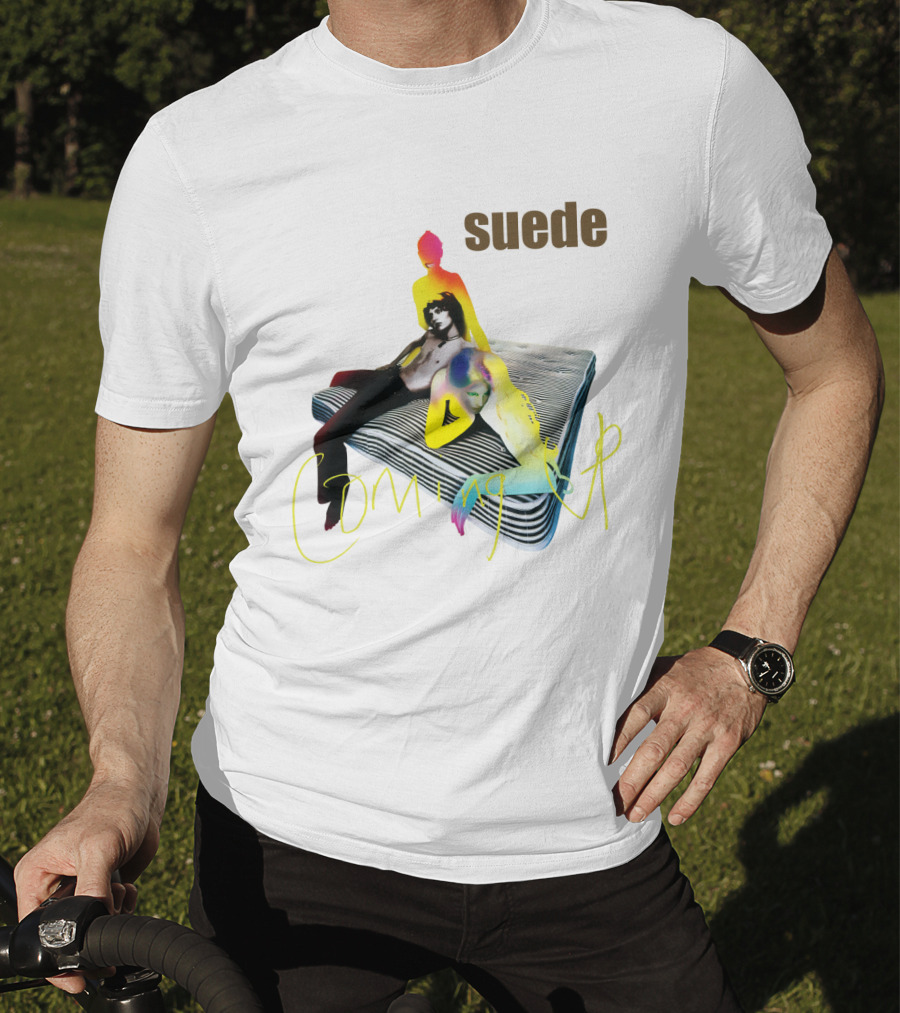 Suede Coming Up Album Cover Sde 06 Multicolored Figures On Mattress T-Shirt