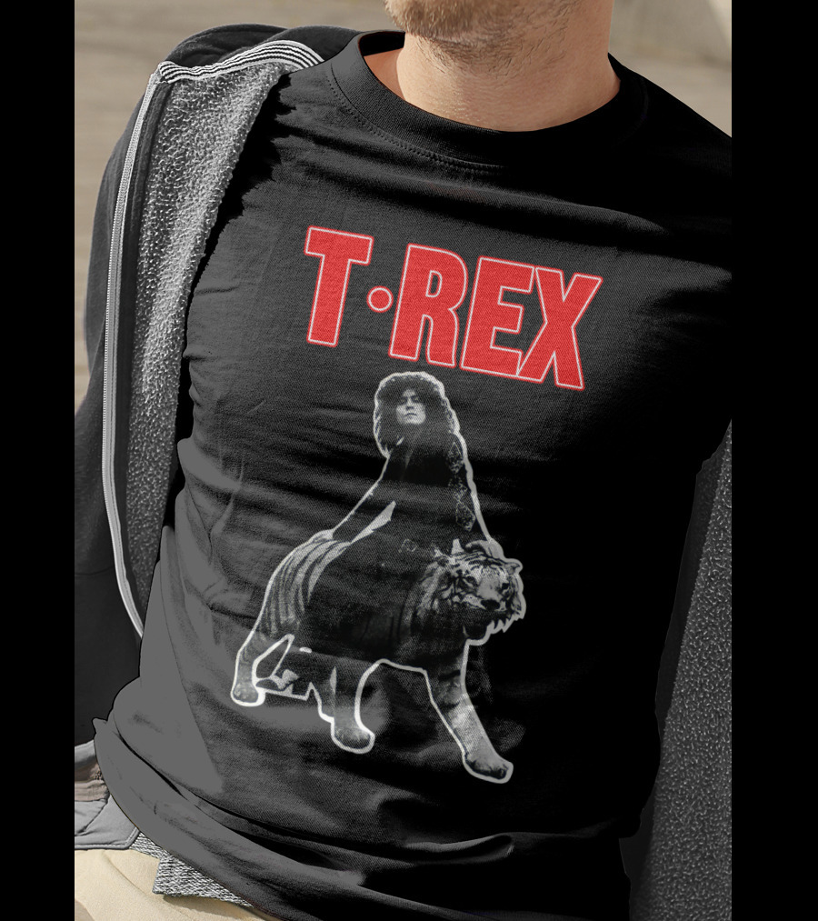 T. Rex Iconic Rock Legend Riding Tiger T-Shirt