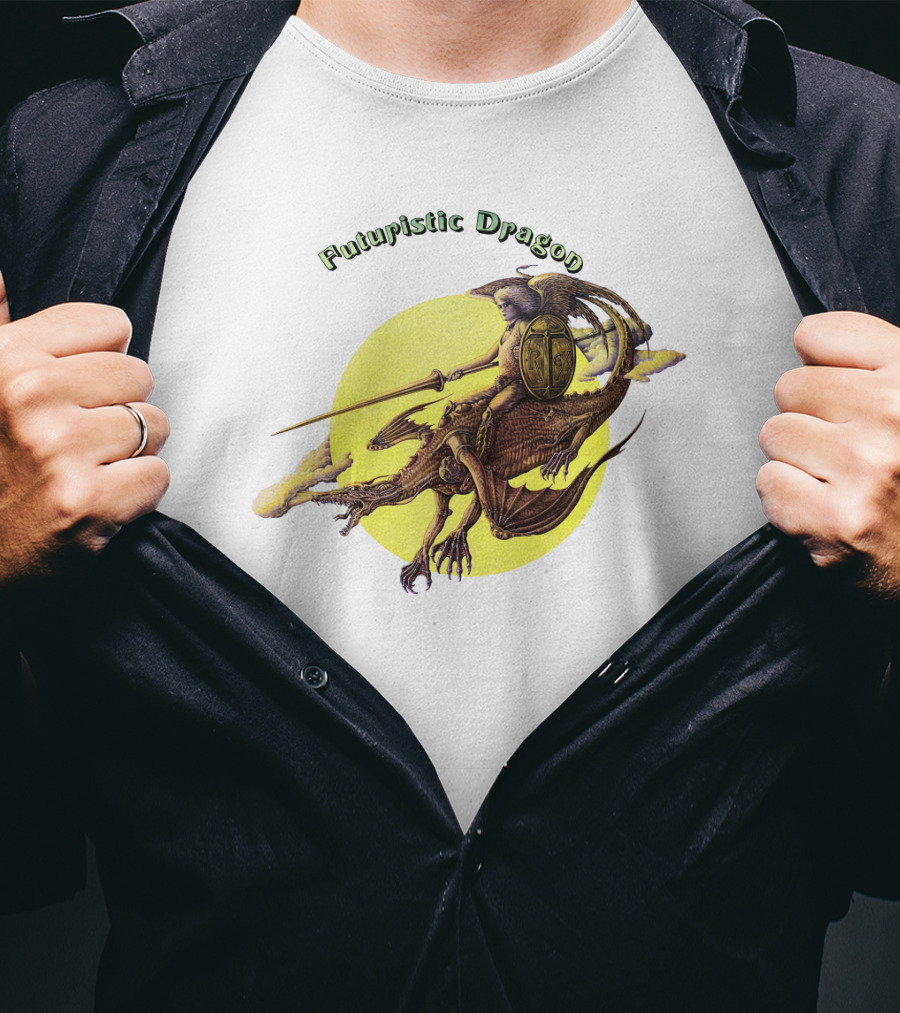Futuristic Dragon Warrior Riding Sky Beast T-Shirt