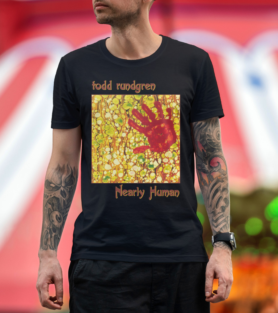 Todd Rundgren Nearly Human Red Handprint Abstract T-Shirt