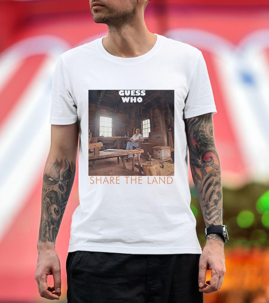 Guess Who Share The Land Rustic Cabin Scene T-Shirt