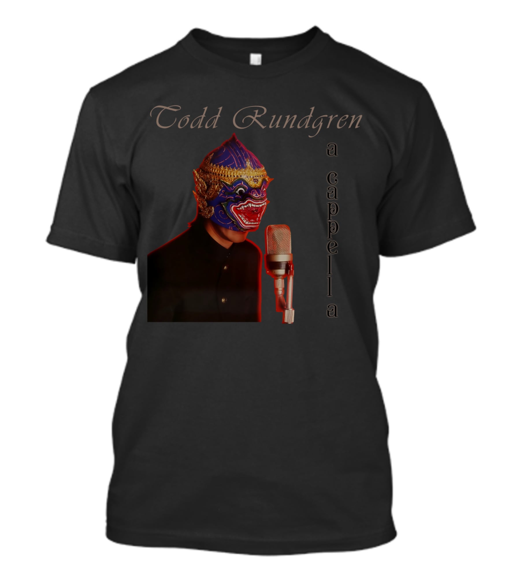 Todd Rundgren A Cappella Mask Microphone Iconic Musical T-Shirt