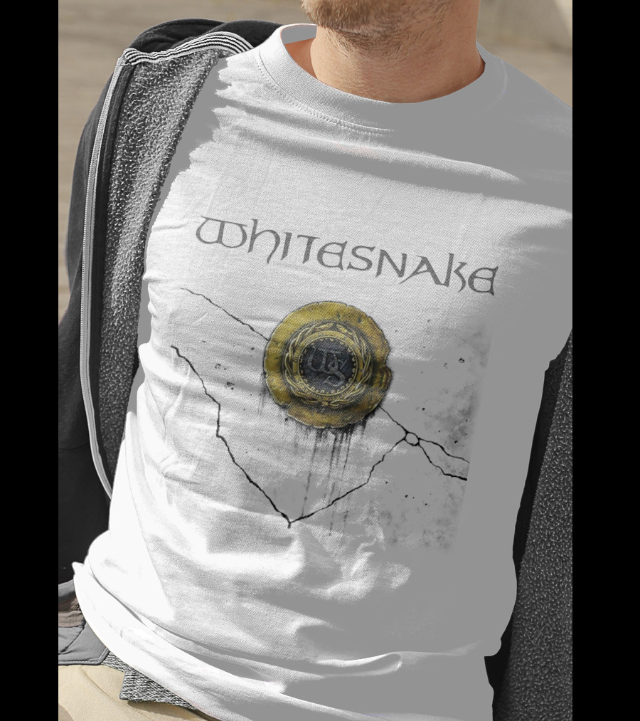 Whitesnake Emblem With Gold Medallion And Metallic T-Shirt