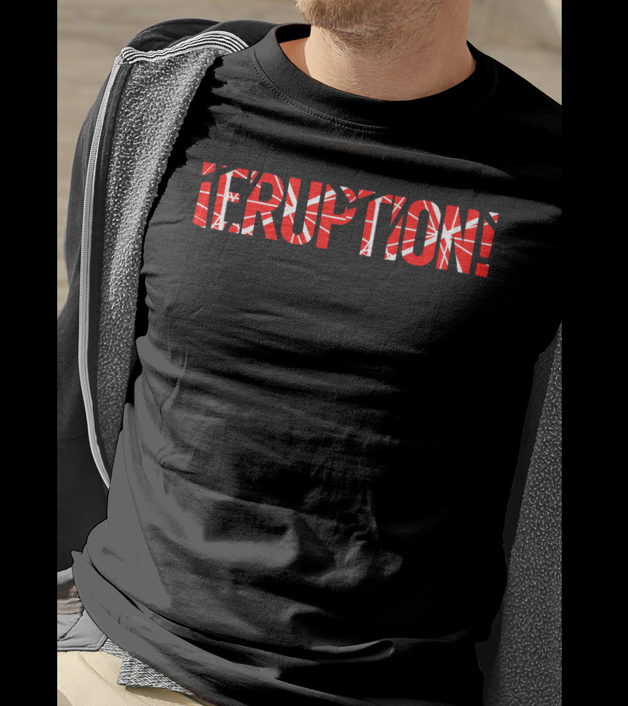 Eruption Red And White Abstract T-Shirt