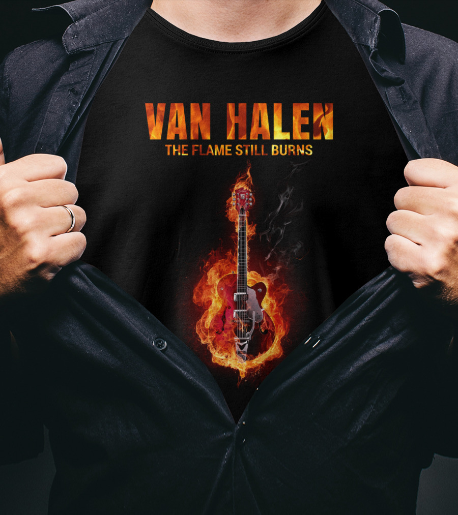 Van Halen The Flame Still Burns Guitar Flames T-Shirt