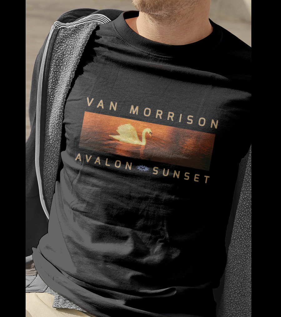Van Morrison Avalon Sunset Swan On Golden Water T-Shirt