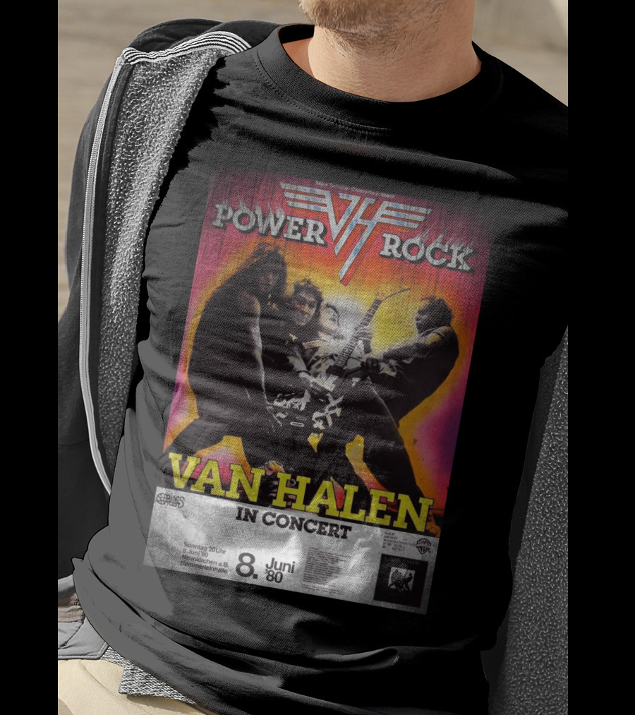 Van Halen Power Rock Concert 8 June 1980 Germany T-Shirt