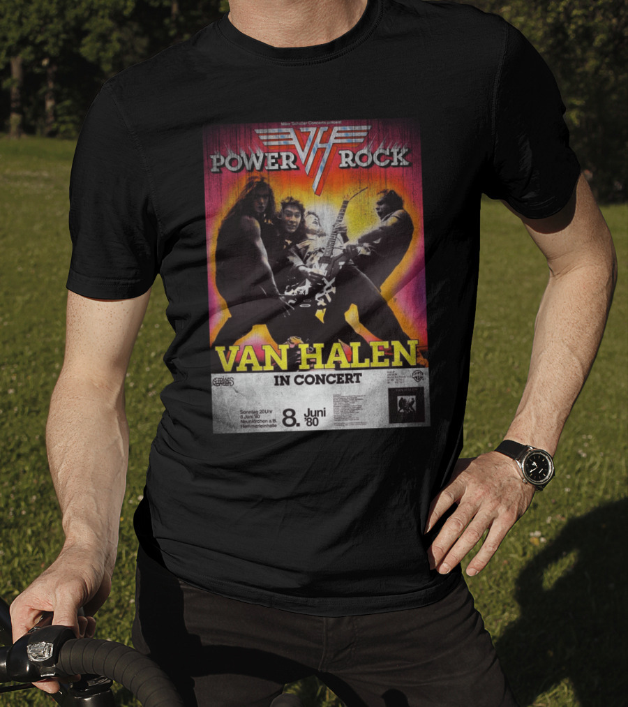 Van Halen Power Rock Concert 8 June 1980 Germany T-Shirt