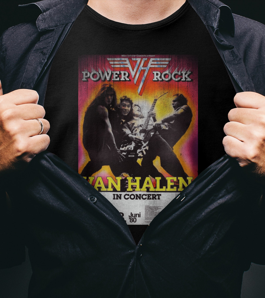 Van Halen Power Rock Concert 8 June 1980 Germany T-Shirt