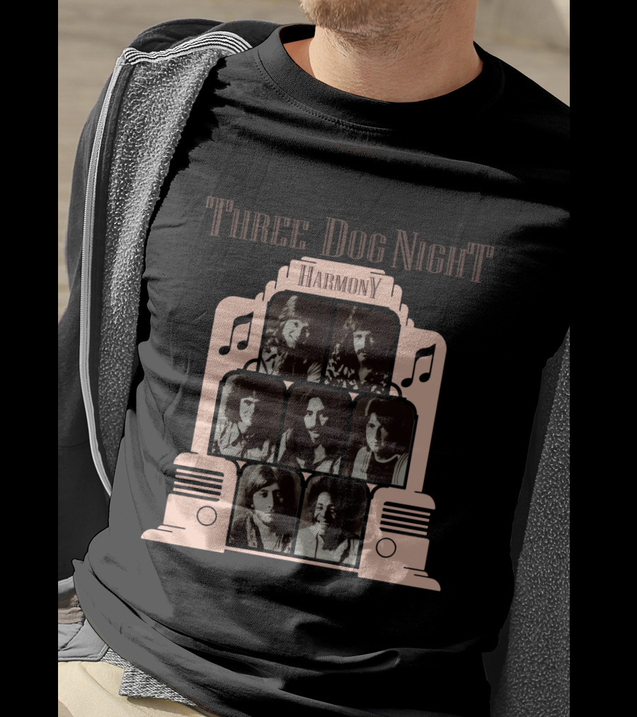 Three Dog Night Harmony Album Cover Jukebox T-Shirt