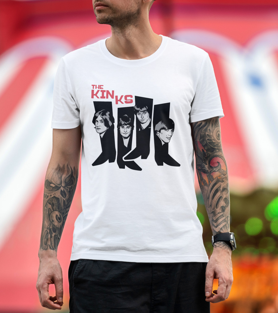 The Kinks Iconic Band Members Black Silhouette Art T-Shirt