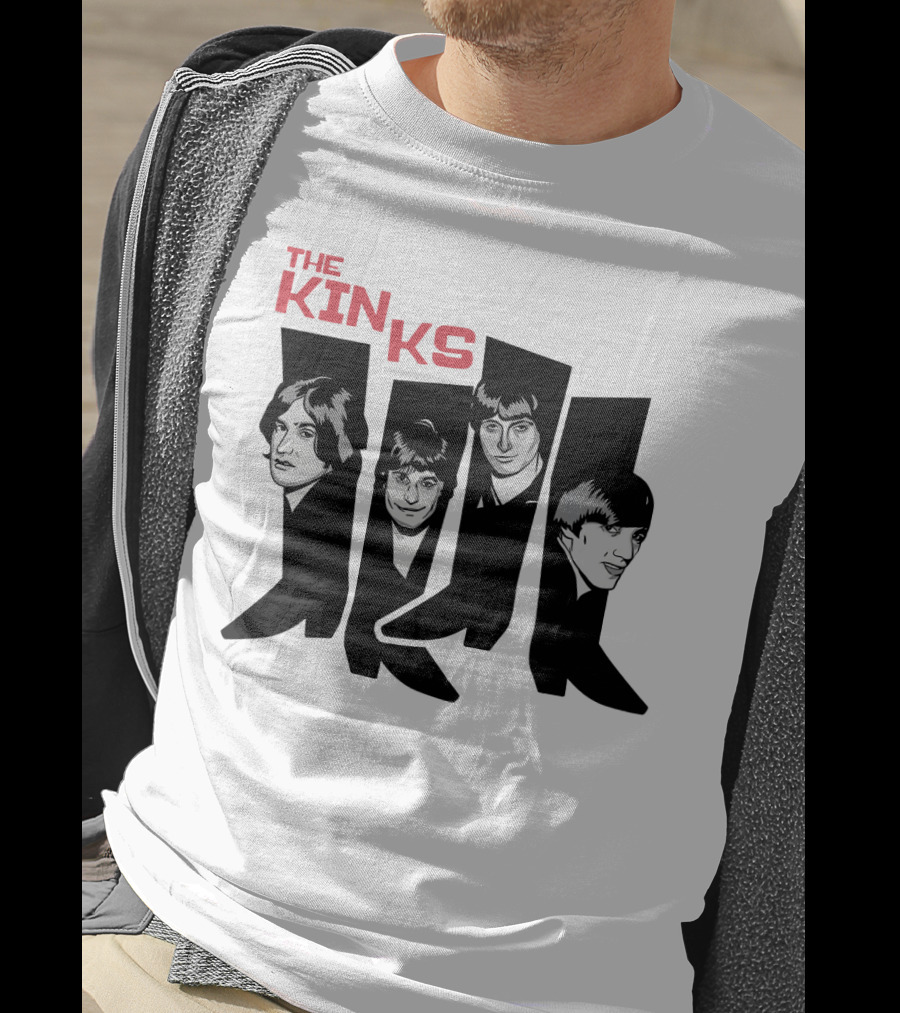 The Kinks Iconic Band Members Black Silhouette Art T-Shirt