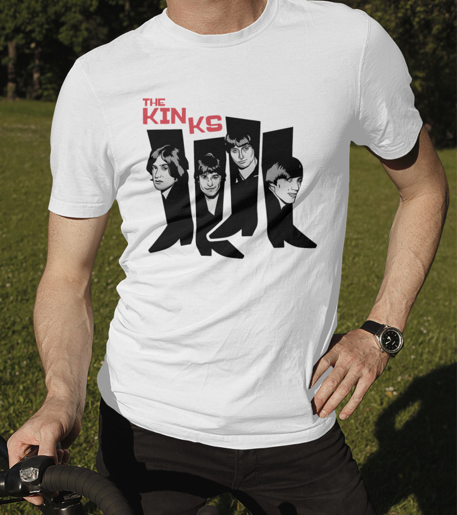 The Kinks Iconic Band Members Black Silhouette Art T-Shirt