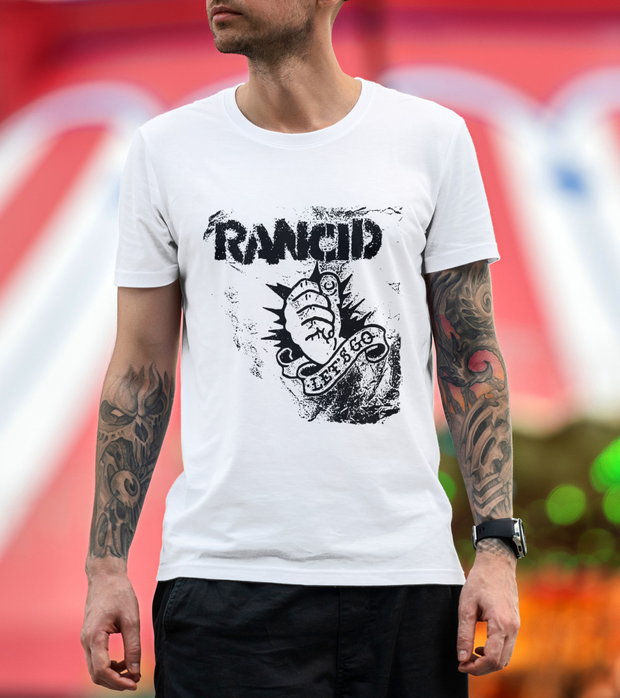 Rancid Let's Go Fist Logo Grunge Style T-Shirt