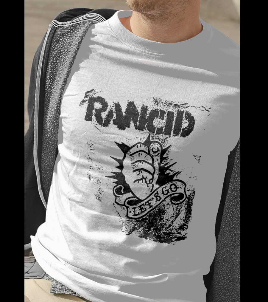 Rancid Let's Go Fist Logo Grunge Style T-Shirt