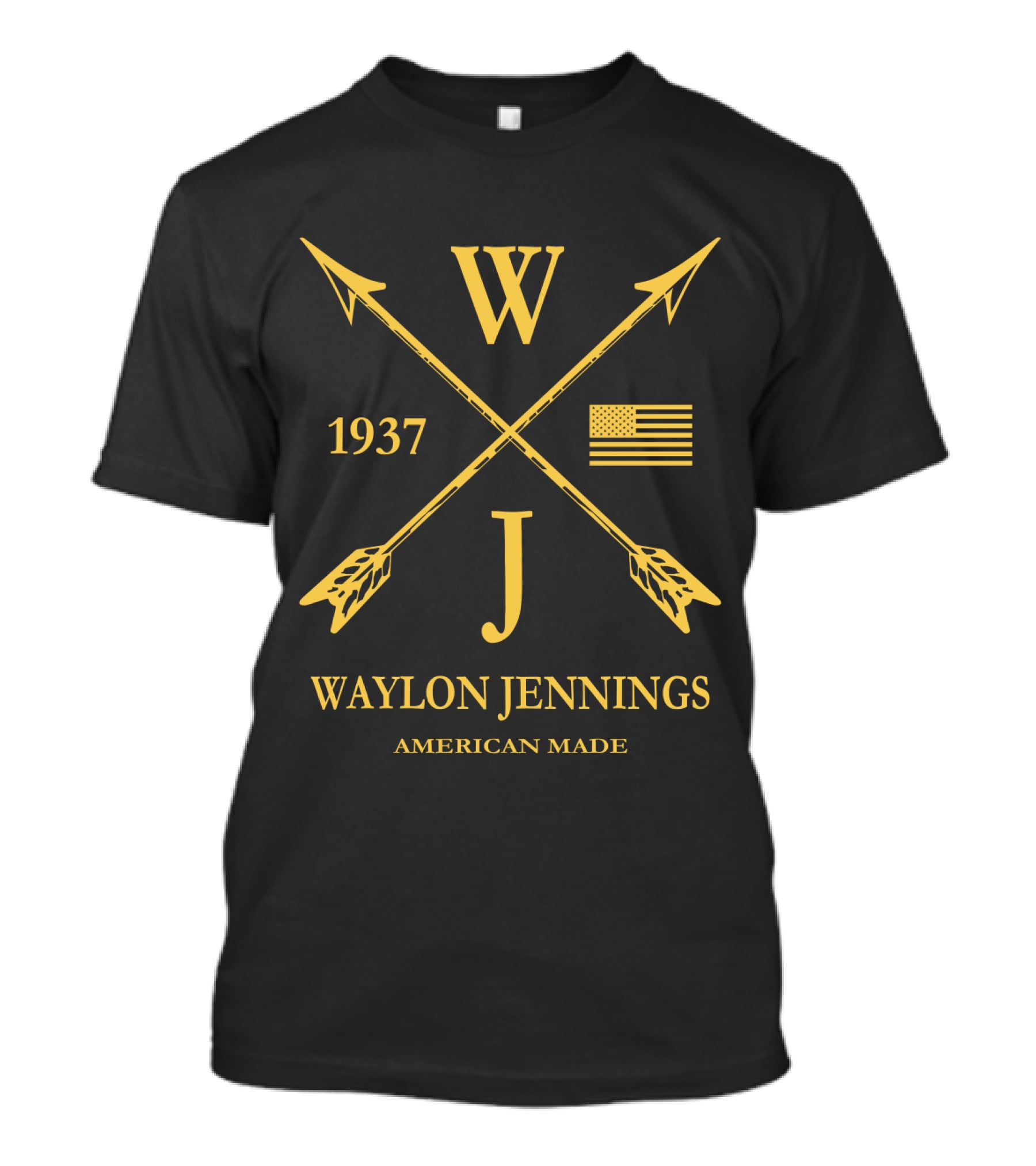Waylon Jennings American Made 1937 Flag Arrows T-Shirt