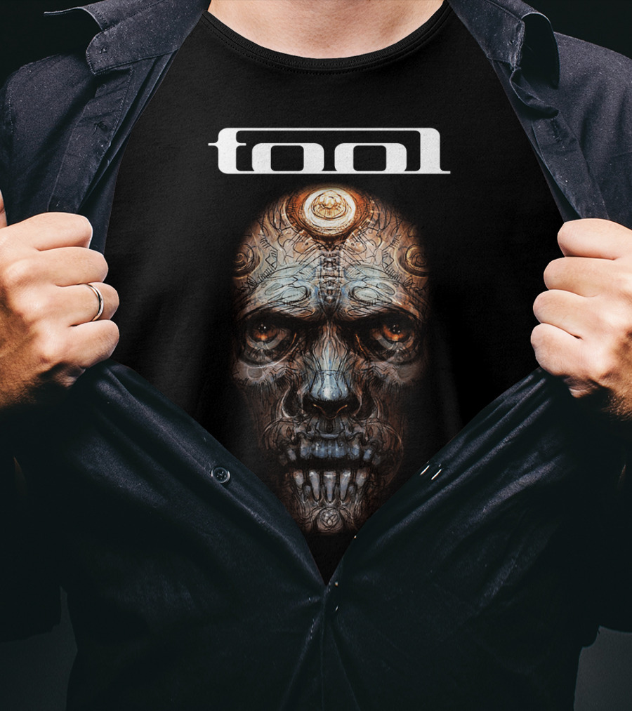 Tool Band Mechanical Skull Art T-Shirt