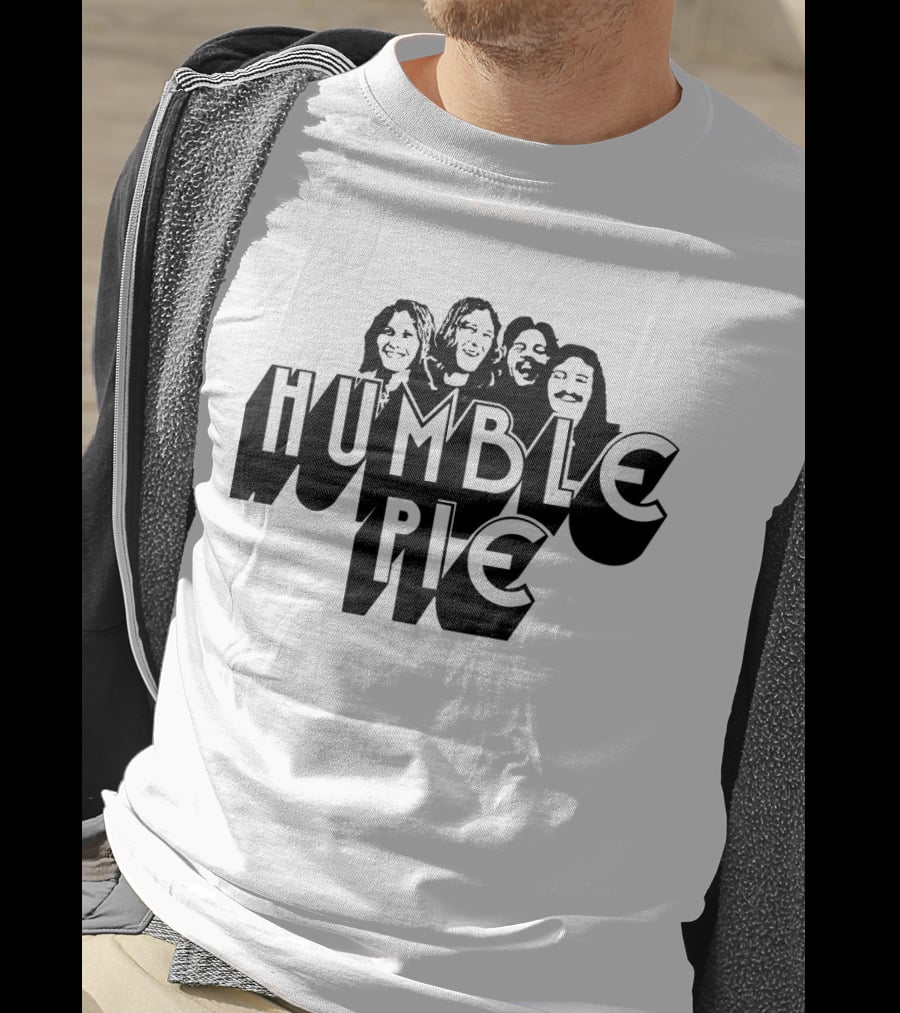 Humble Pie Band Members Black And White Retro T-Shirt