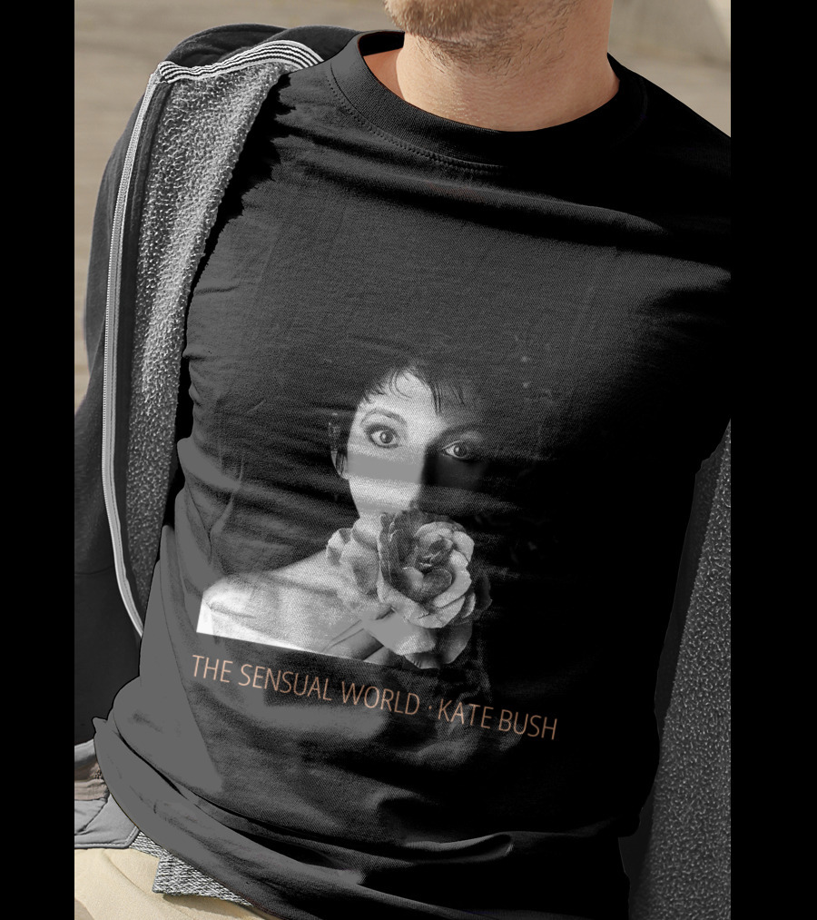The Sensual World Kate Bush Flower Portrait Black And White T-Shirt