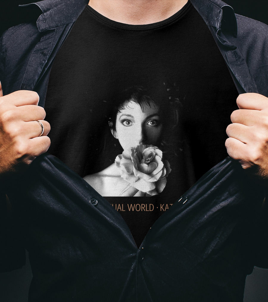 The Sensual World Kate Bush Flower Portrait Black And White T-Shirt