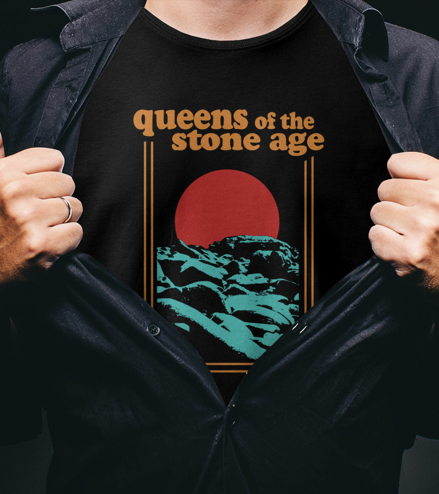 Queens Of The Stone Age Red Sun Mountain Landscape T-Shirt