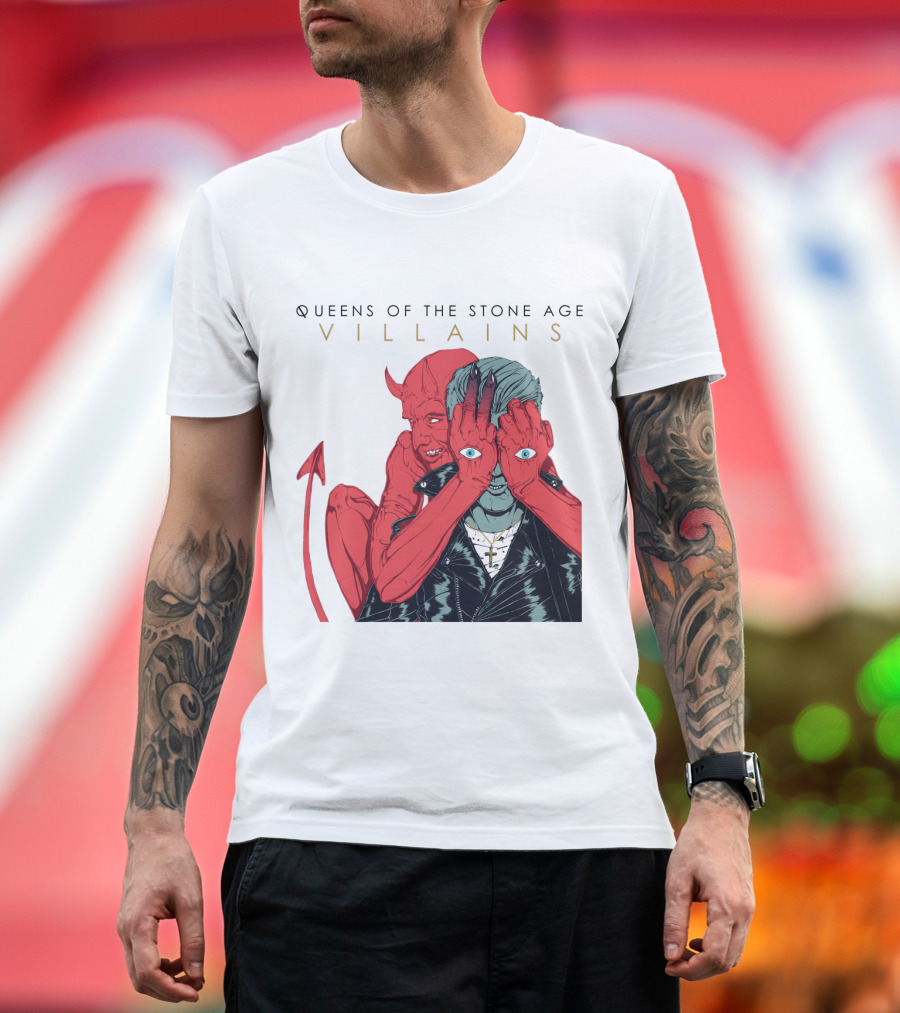 Queens Of The Stone Age Villains Album Cover Artwork T-Shirt