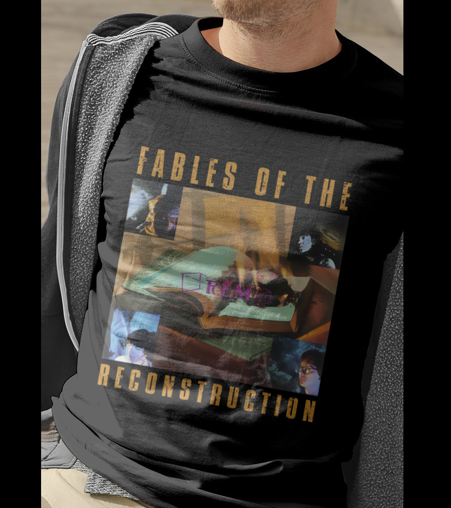 Fables Of The Reconstruction Rem-Ms Burning Book Collage T-Shirt