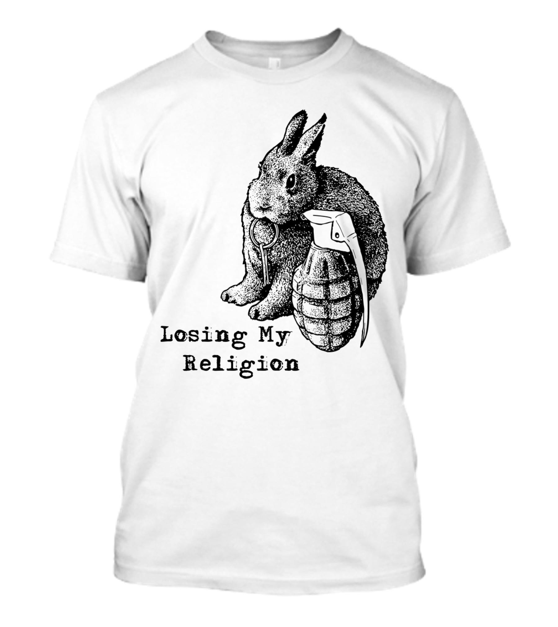 Losing My Religion Surreal Rabbit Grenade T-Shirt