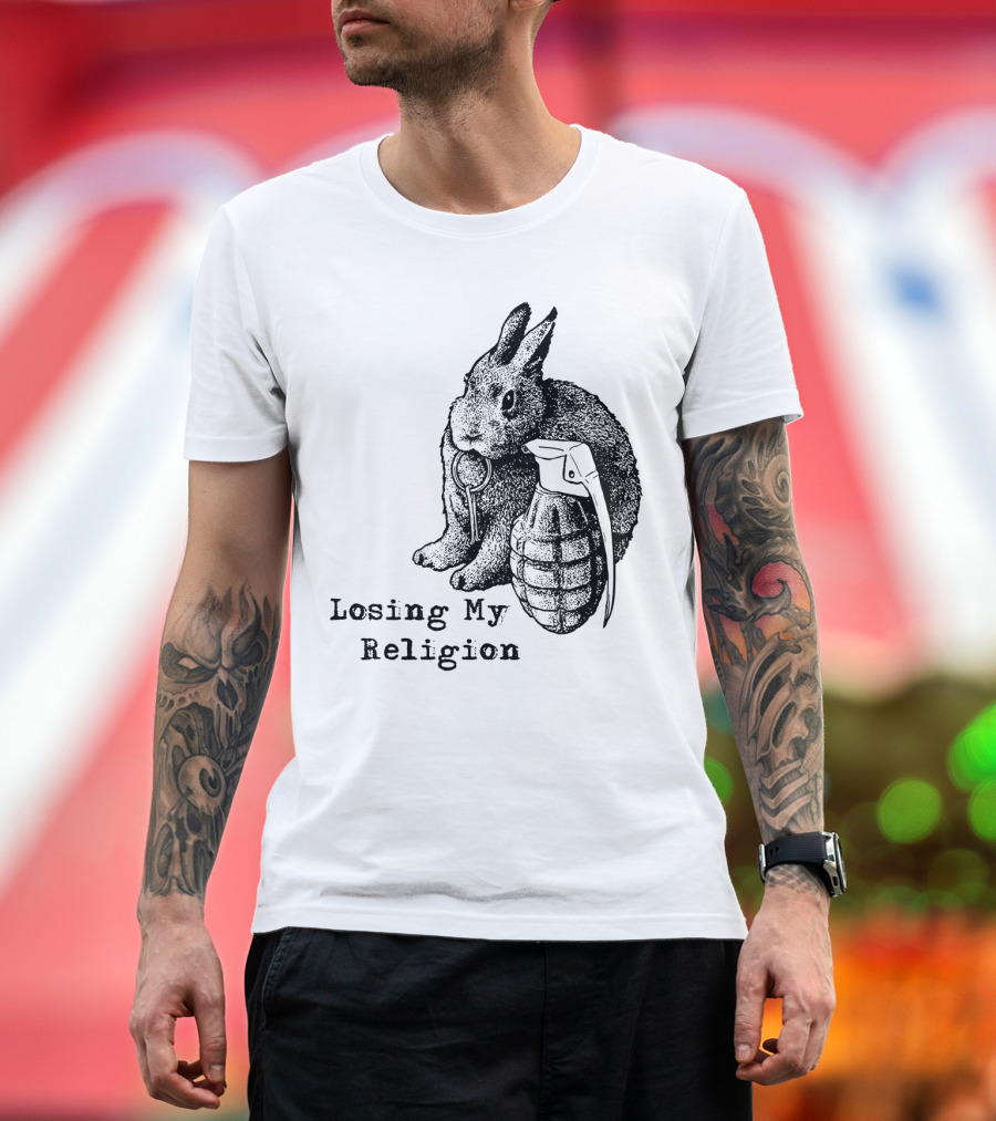 Losing My Religion Surreal Rabbit Grenade T-Shirt