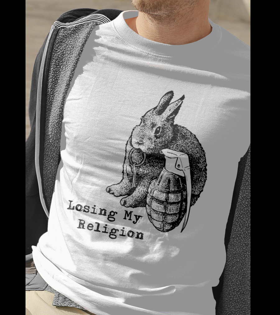 Losing My Religion Surreal Rabbit Grenade T-Shirt
