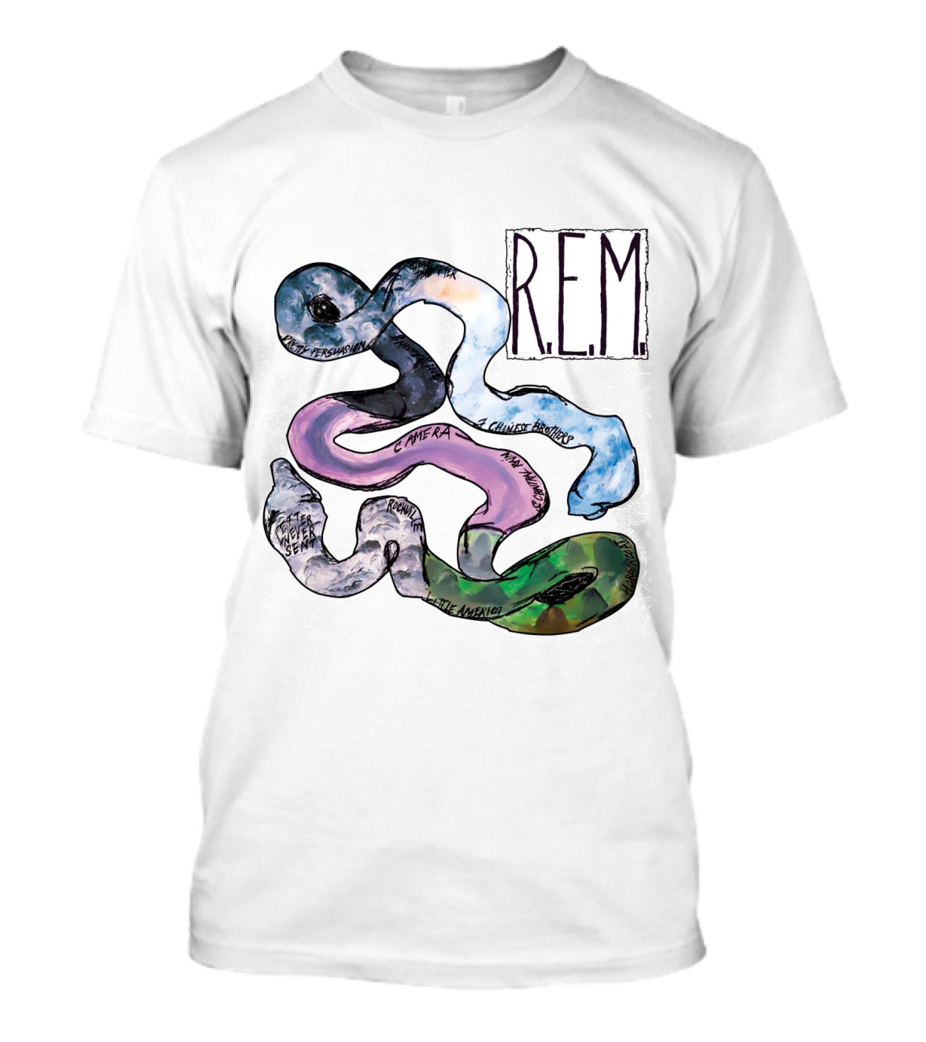 R.e.m. Album Artwork With Track Titles Elements T-Shirt