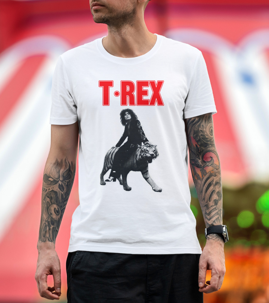 T-Rex Iconic Album Cover Art With Tiger T-Shirt