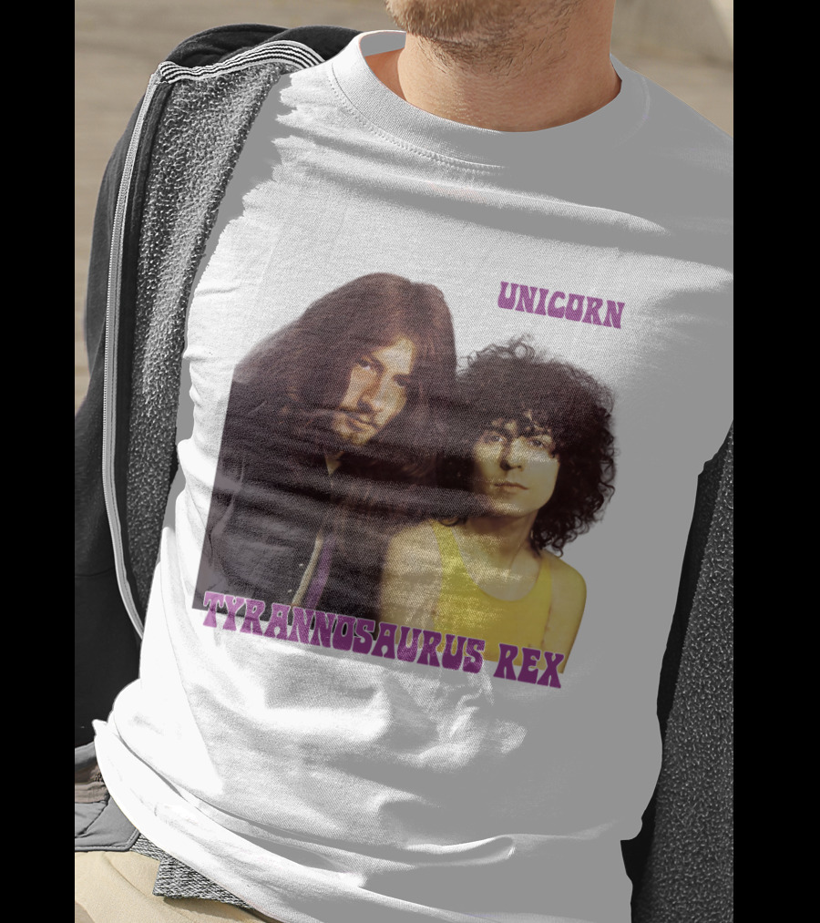Unicorn Tyrannosaurus Rex Band Members Retro Photo T-Shirt