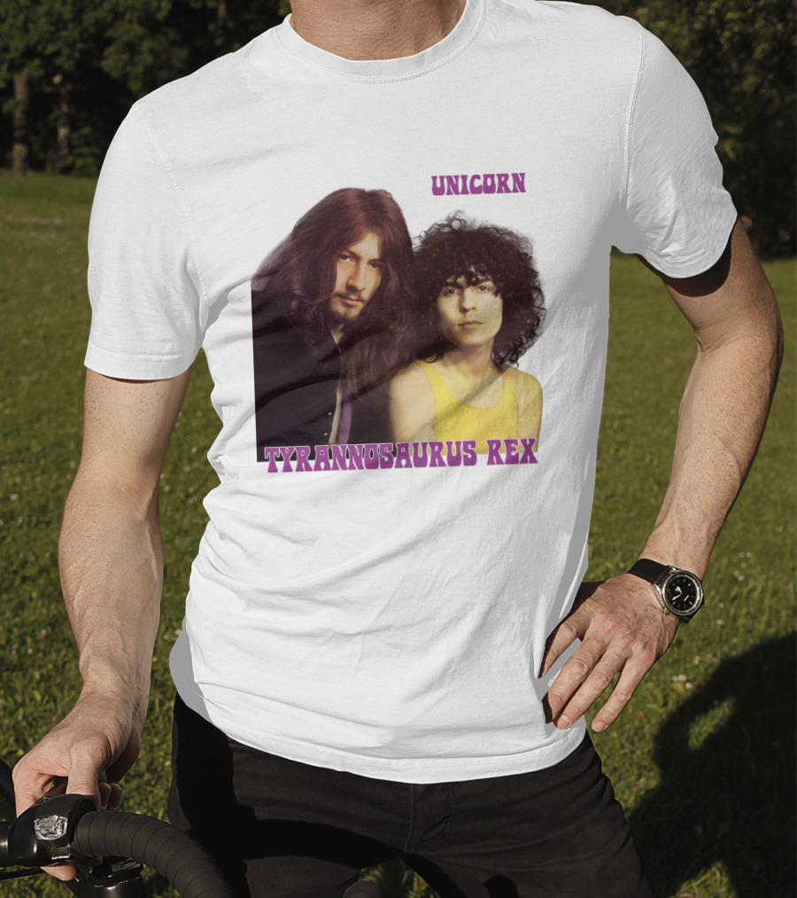 Unicorn Tyrannosaurus Rex Band Members Retro Photo T-Shirt