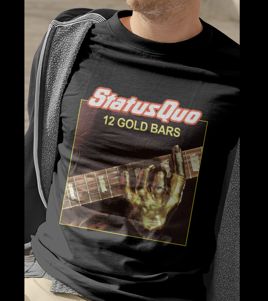 Status Quo 12 Gold Bars Album Cover T-Shirt