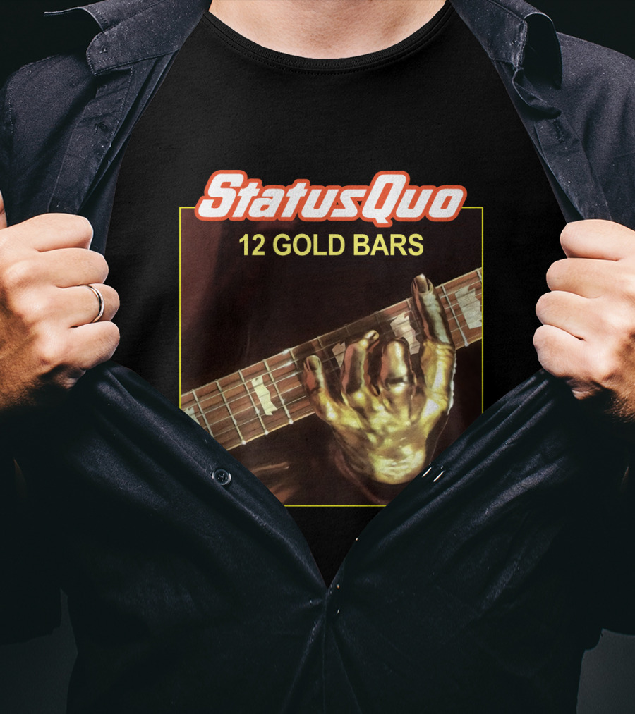 Status Quo 12 Gold Bars Album Cover T-Shirt